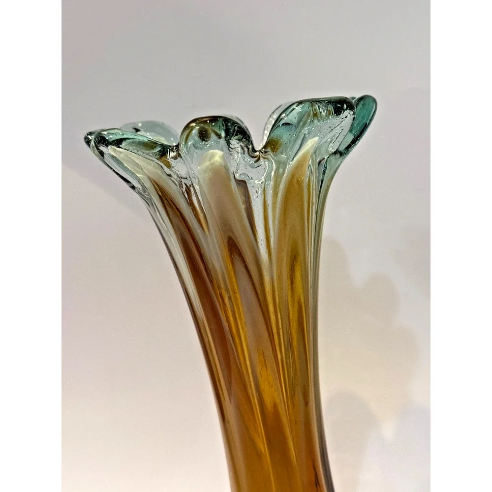 🌷 Venetian Collection Treviso Murano Style Art Glass Vase 10.5